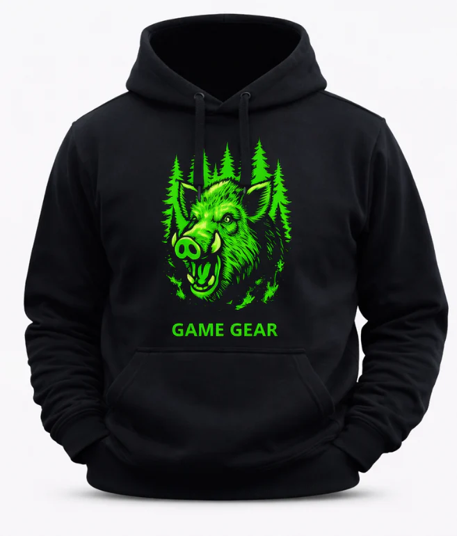 Big Green Boar Printed Hoodie