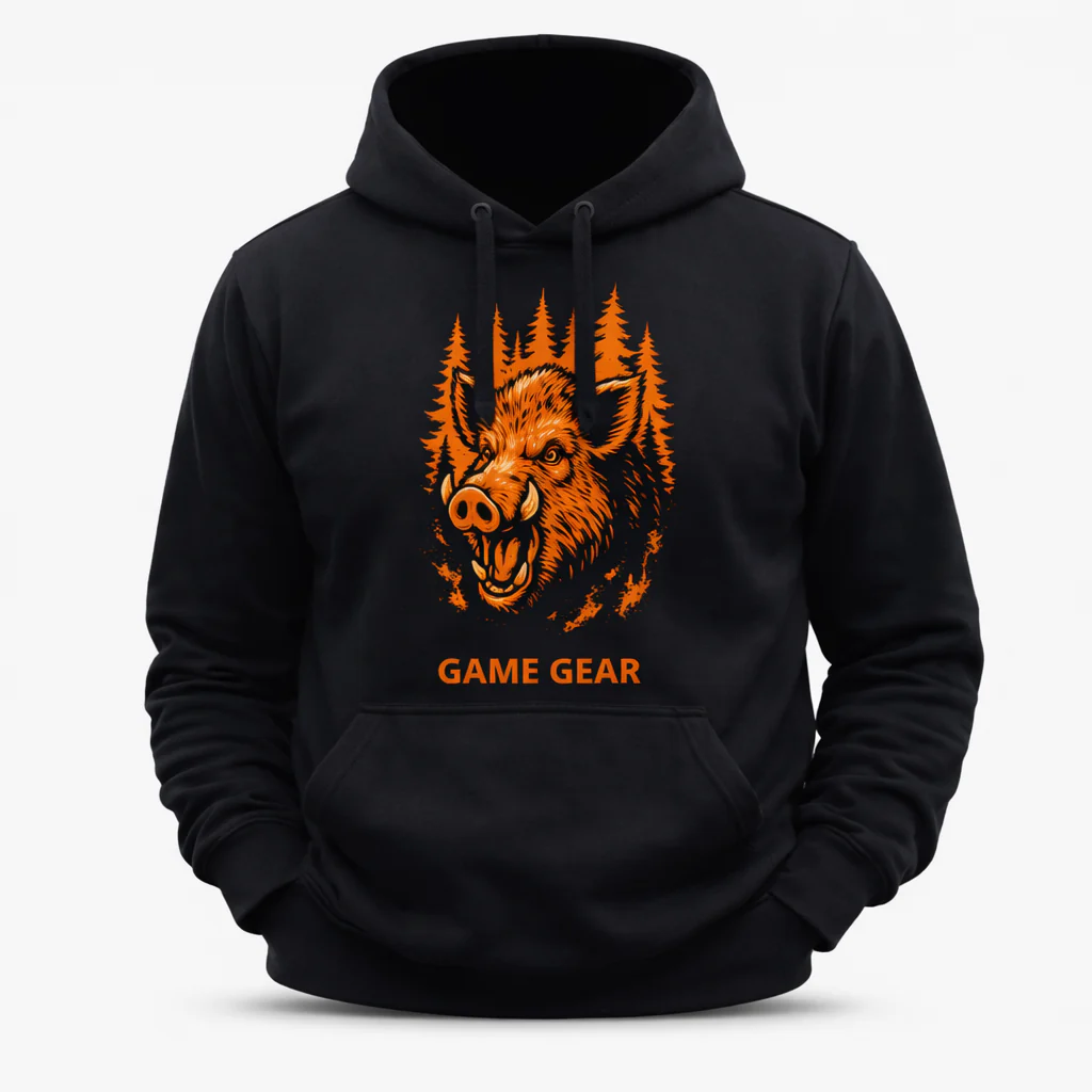 Big Orange Boar Printed Hoodie