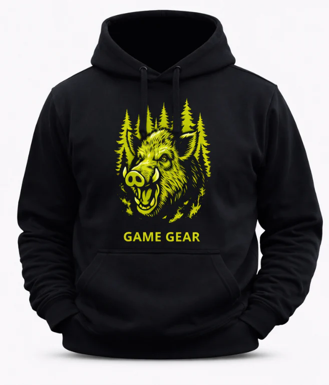 Big Yellow Boar Printed Hoodie