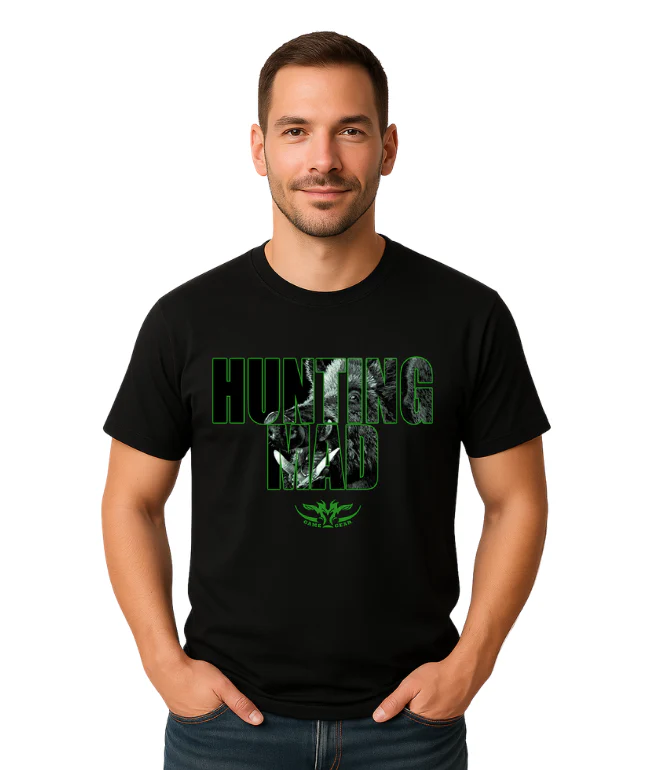 Hunting Mad Boar Printed Tee Green