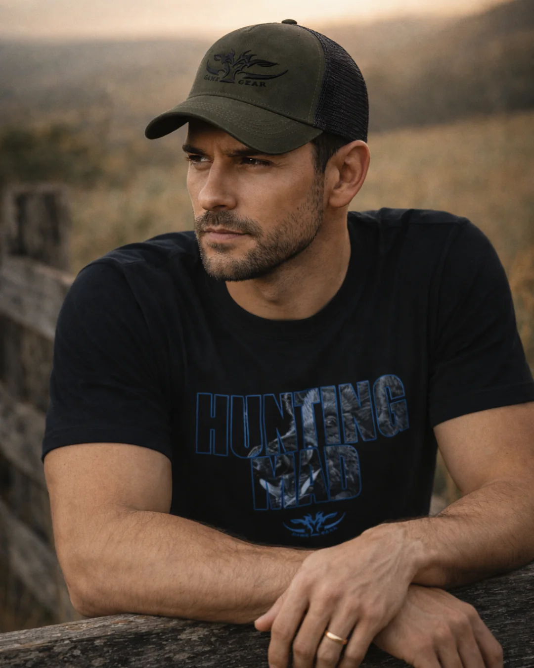 Hunting Mad Boar Printed Tee Blue - Image 3