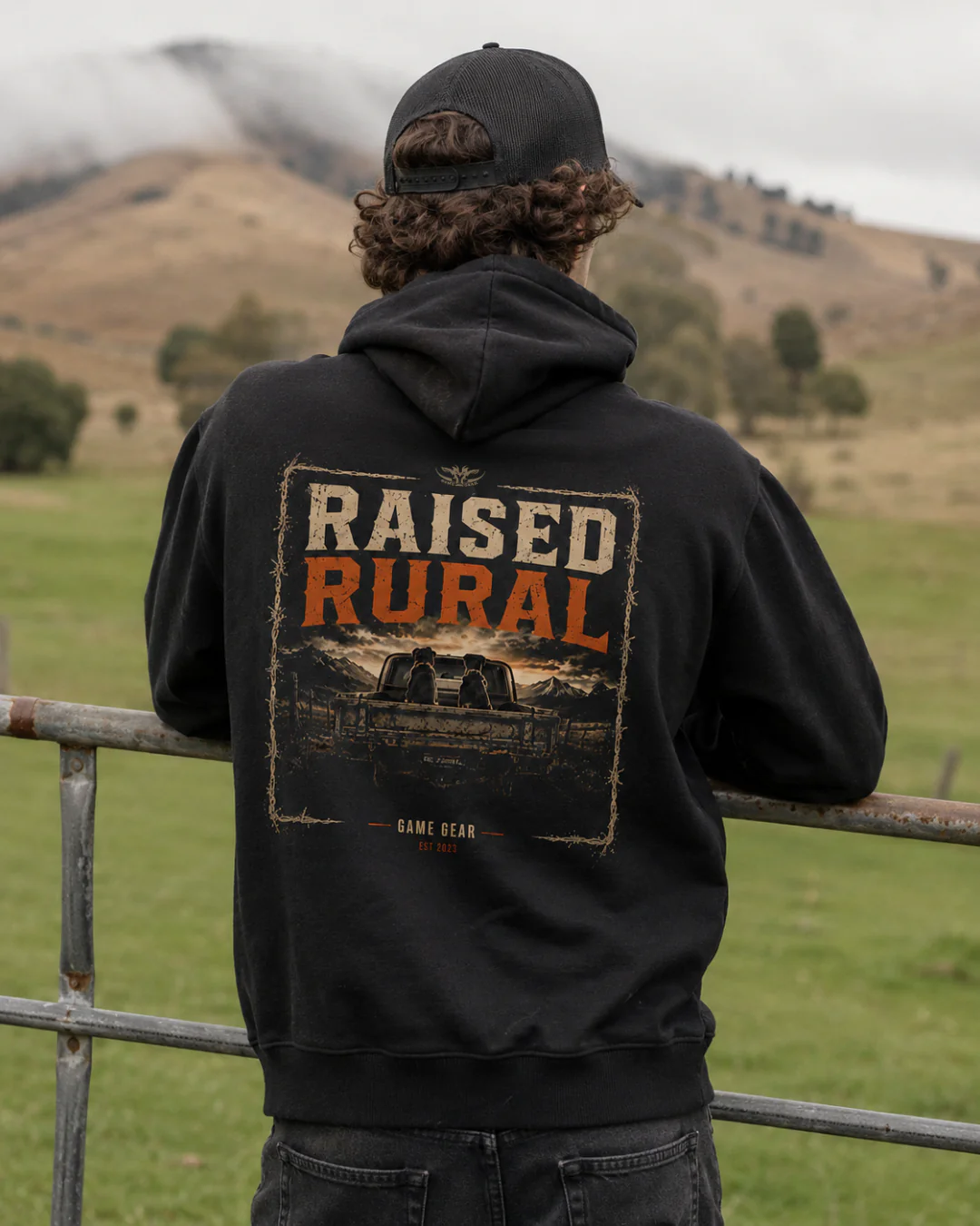 Raised Rural Dogs Printed Hoodie - Image 2